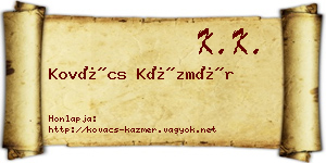Kovács Kázmér névjegykártya